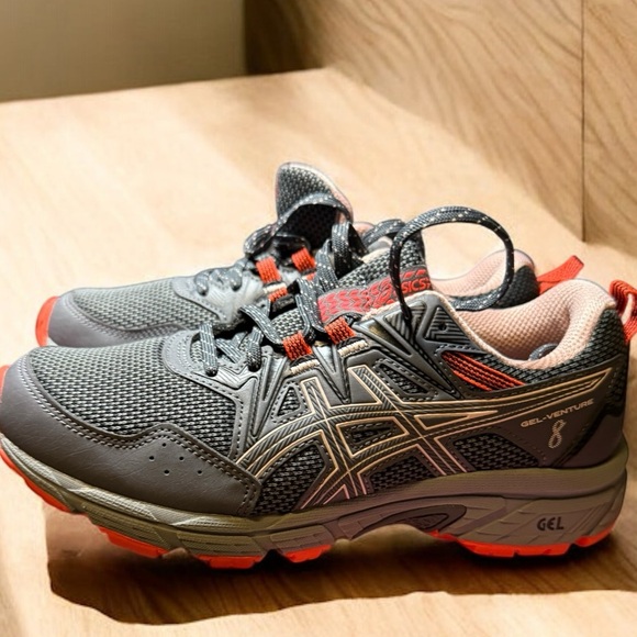 ASICS Gel-Venture 8 Trail Running Shoes | Women’s Size 7 WIDE | Gray Coral - Picture 1 of 10